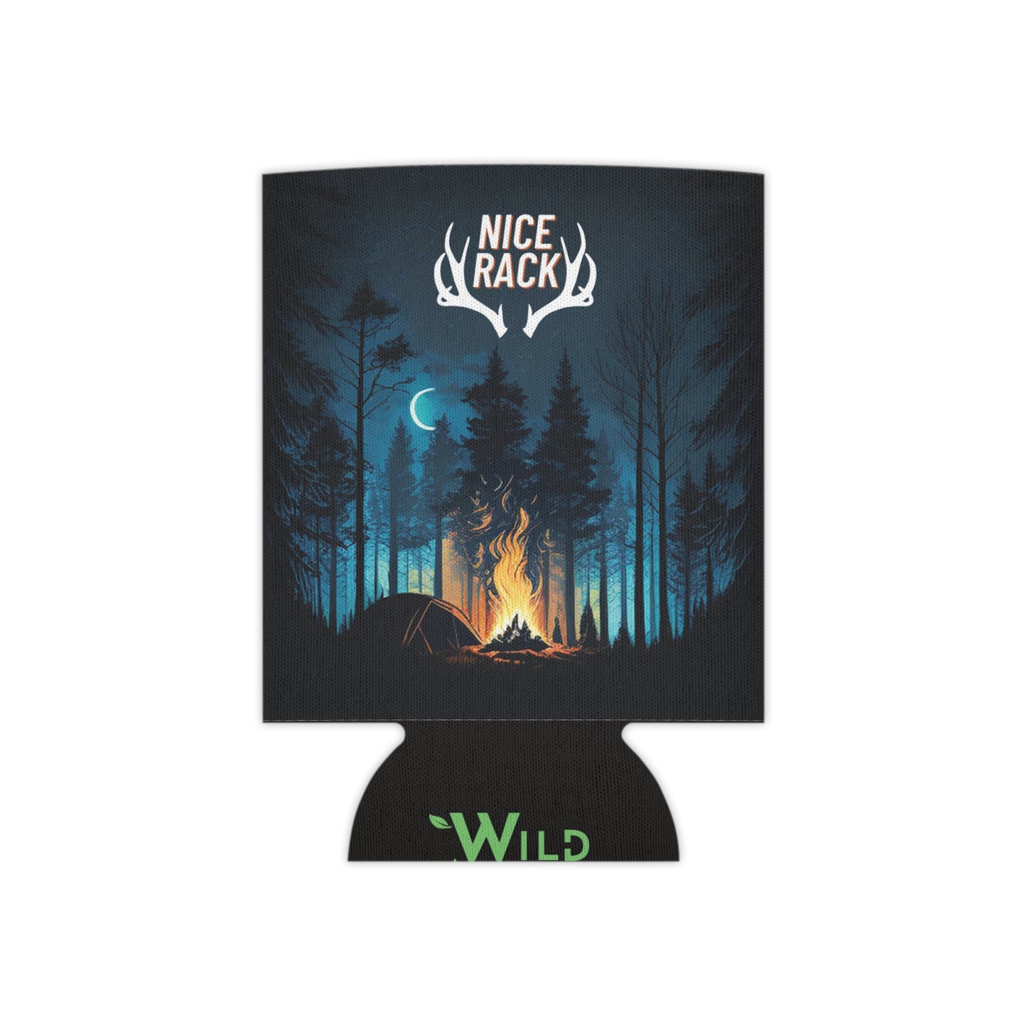 Campfire Night Can Cooler | Forest Camping Beer Koozie