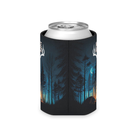 Campfire Night Can Cooler | Forest Camping Beer Koozie