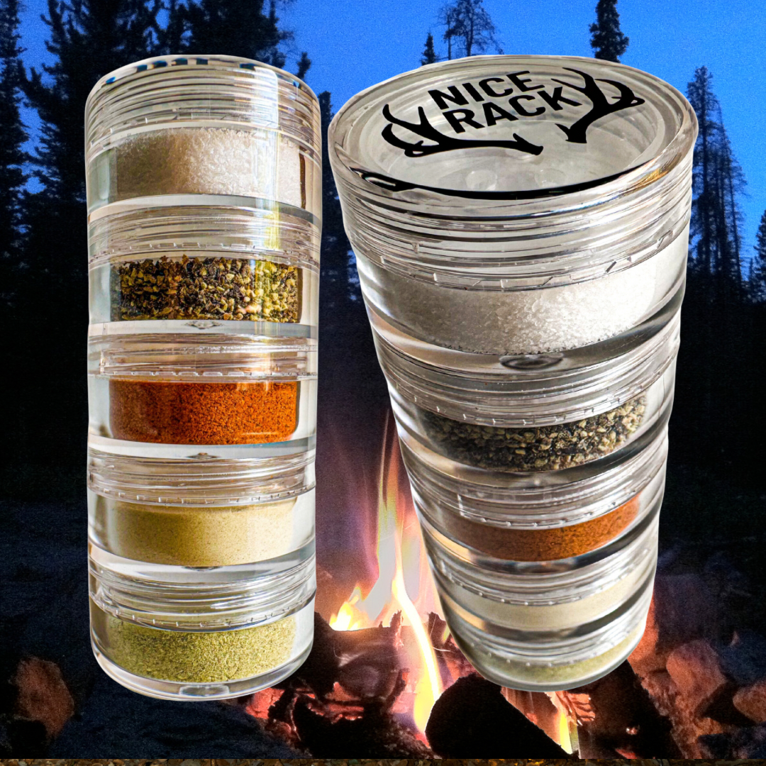NICE RACK filled with Organic Spices campfire cooking spice set is a unique gift made in california
