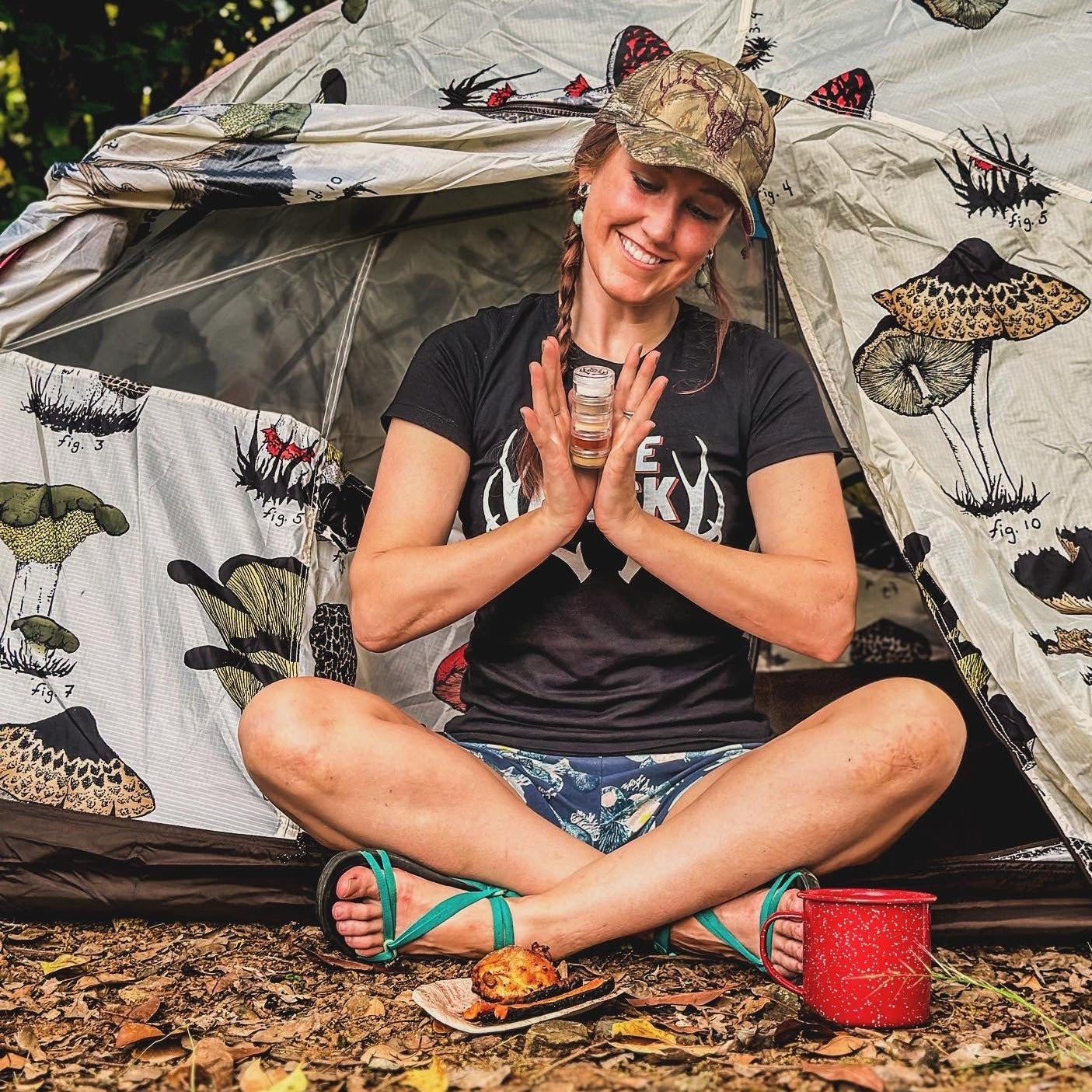 Nice rack camp spice rack with mushroom tent campfire cooking outdoor kitchen organic spices backpacking thru hike