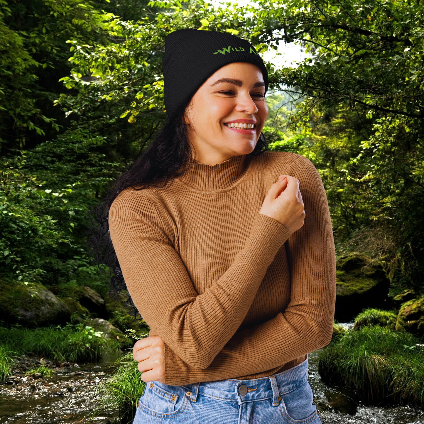 WILD ATOMS 100% Organic Cotton Beanie, Embroidered